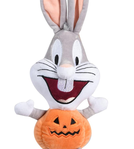 for Pets Bugs Bunny Halloween Big Head Pumpkin Plush Dog Toy | Stuffed Animal Toy for Dogs, Medium Dog Toy Bugs Bunny Squeaky Dog Toy Dog Chew Toy, 9 Inch, (FF16973)