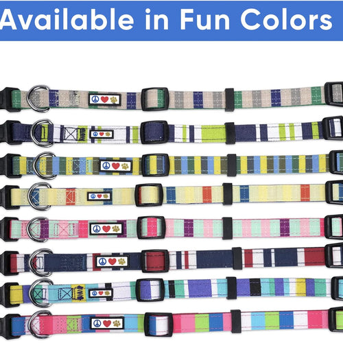 Load image into Gallery viewer, Multicolor Dog Collar Puppy Collar Pet Collar Multicolor Dog Collar Small Dog Collar Green / White / Blue Dog Collar
