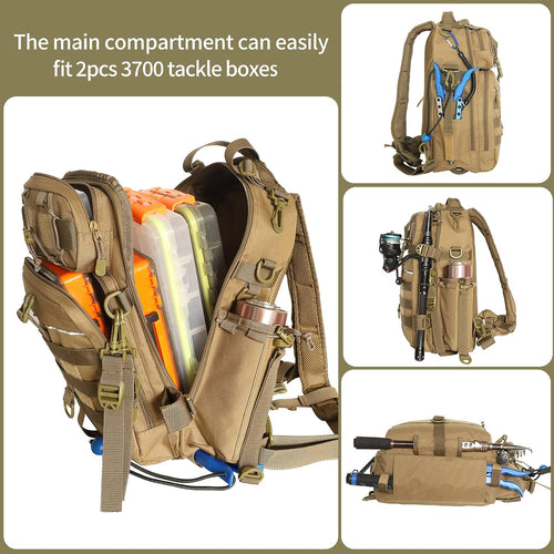 Load image into Gallery viewer, Outdoor Tackle Bag - Large Water-Resistant Fishing Backpack
