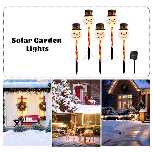 Load image into Gallery viewer, Christmas Pathway Lights 5X Light-Up Christmas Driveway Stake Solar-Powered LED Christmas Landscape Lights Waterproof Christmas
