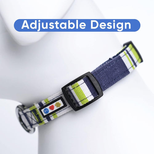 Load image into Gallery viewer, Multicolor Dog Collar Puppy Collar Pet Collar Multicolor Dog Collar Small Dog Collar Green / White / Blue Dog Collar
