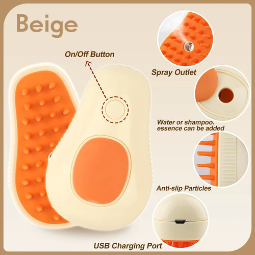 Load image into Gallery viewer, 3 in 1 Pet Brush Cat Steam Brush Comb Dog Brush Electric Spray Cat Hair Brushes Massage Pet Grooming Hair Removal Combs
