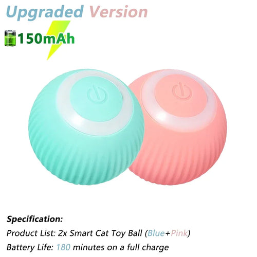 Load image into Gallery viewer, Cat Interactive Ball Electric Automatic Rolling Ball Smart Toys for Cats Smart Cat Toy Rotating Ball Cat Game Accessories

