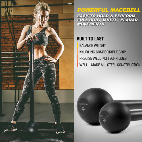 Load image into Gallery viewer, Steel Mace Bell for Strength Training, Support Full Body, Muscles, Shoulder, Grips &amp; Forearms Workouts, Stretching 5, 7, 10, 15, 20, 25, 30 LB for Woman &amp; Man
