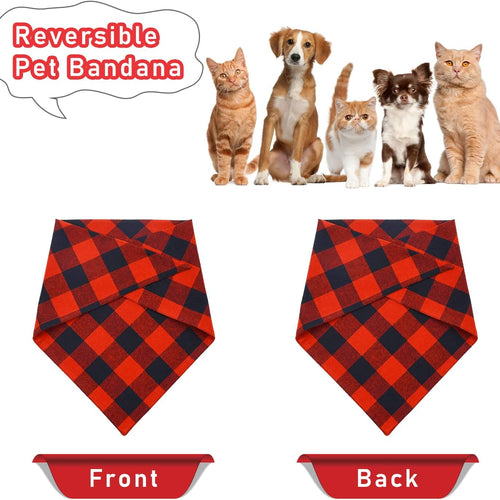 Load image into Gallery viewer, 2 Pack Dog Christmas Bandanas, Classic Buffalo Red Plaid Pet Bandana Scarf Triangle Bibs Kerchief Pet Costume Outfit Accessories for Small Medium Large and Extra Large Dogs Cats Pets (Small)
