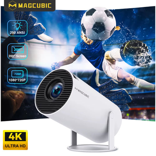Load image into Gallery viewer, Projector HY300 PRO 8K Android 14 Dual Wifi6 290ANSI Allwinner H726 BT5.4 1080P 1280*720P Home Cinema Outdoor Projetor
