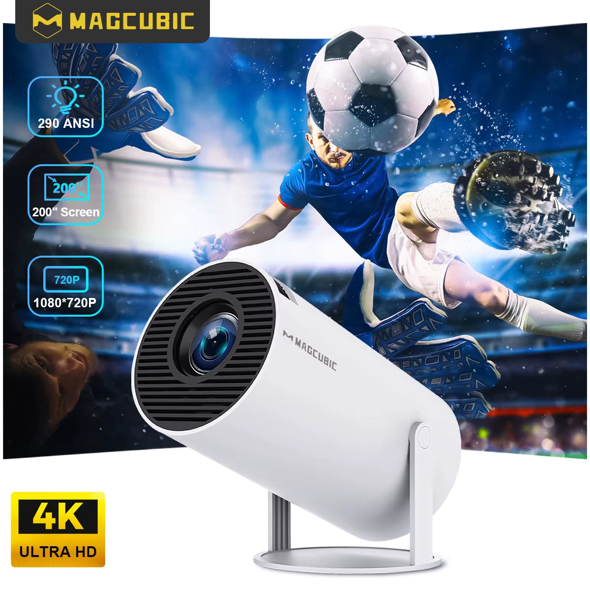 Projector HY300 PRO 8K Android 14 Dual Wifi6 290ANSI Allwinner H726 BT5.4 1080P 1280*720P Home Cinema Outdoor Projetor