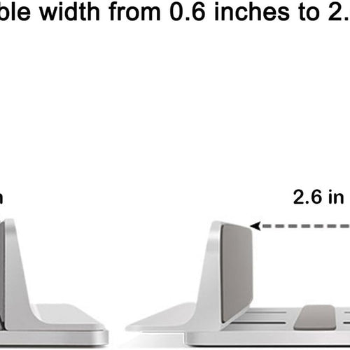 Load image into Gallery viewer, Vertical Laptop Stand, Laptops Cradle Holder, Laptop Standing Desk Dock with Adjustable Size, Laptop Computer Accessories Holder for Macbook Pro/Air Dell Hp Surface Ipad-Silver
