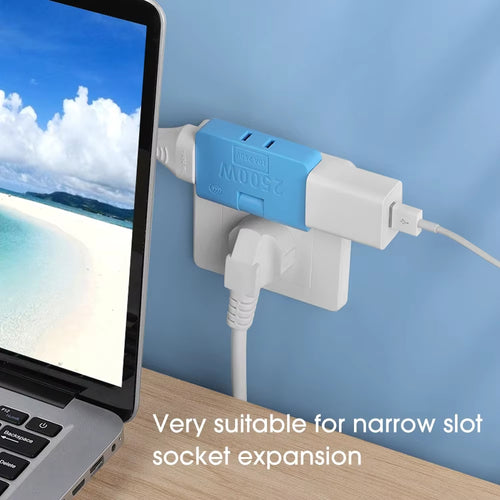 Load image into Gallery viewer, 3-Port Rotatable US Plug Adapter – Compact Power, Anywhere You Go
