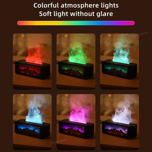 Load image into Gallery viewer, Fireplace Aroma Diffuser Creative Flame Humidifier Waterless Auto-Off Protection with Remote and Realistic Fireplace Night Light
