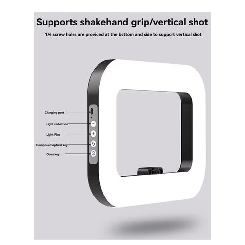 Load image into Gallery viewer, GlowPro Handheld LED Ring Light – Rechargeable Portable Fill Light for Perfect Selfies, Live Broadcasts &amp; Photography

