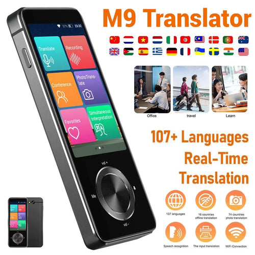 Load image into Gallery viewer, M9 Language Translator Device 107 National Languages Intelligent Translator Real-Time Voice, Recording, Text Translation Device
