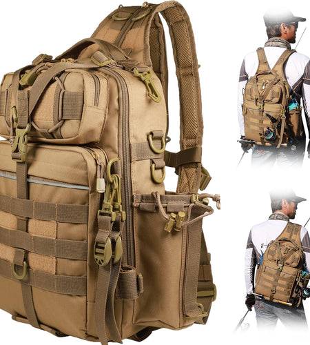 Outdoor Tackle Bag - Large Water-Resistant Fishing Backpack