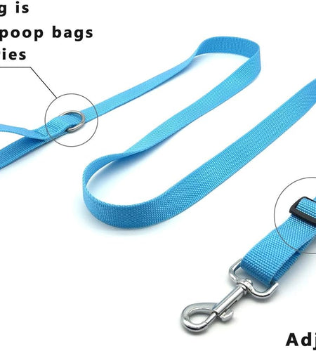 Adjustable Nylon Dog Leash, 6 Foot Long Dog Leashes for Medium Large Dogs