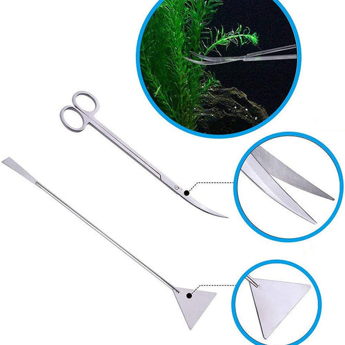 Load image into Gallery viewer, Aquarium Aquascaping Tool, Long Tweezers Scissors Spatula, 4 in 1 Stainless Steel Aquatic Plants Set for Fish Starter Kits, Aquariums Tank and Terrarium
