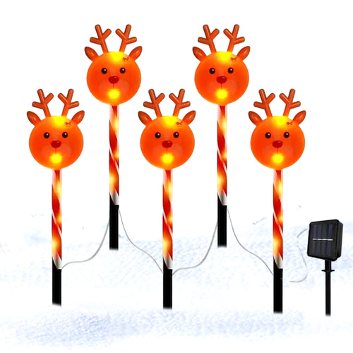 Load image into Gallery viewer, Christmas Pathway Lights 5X Light-Up Christmas Driveway Stake Solar-Powered LED Christmas Landscape Lights Waterproof Christmas
