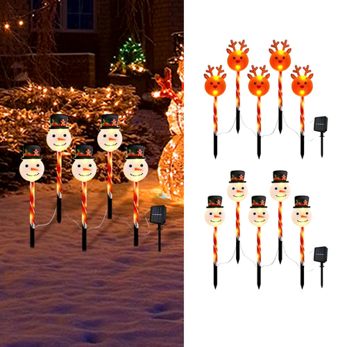 Load image into Gallery viewer, Christmas Pathway Lights 5X Light-Up Christmas Driveway Stake Solar-Powered LED Christmas Landscape Lights Waterproof Christmas
