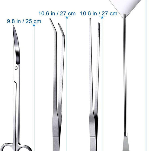 Load image into Gallery viewer, Aquarium Aquascaping Tool, Long Tweezers Scissors Spatula, 4 in 1 Stainless Steel Aquatic Plants Set for Fish Starter Kits, Aquariums Tank and Terrarium
