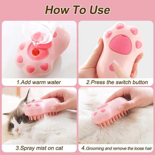 Load image into Gallery viewer, 3 in 1 Pet Brush Cat Steam Brush Comb Dog Brush Electric Spray Cat Hair Brushes Massage Pet Grooming Hair Removal Combs
