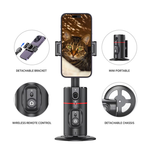 Load image into Gallery viewer, P02 Gimbal 360 Rotation AI Automatic Tracking Shooting Stabilizer Detachable Phone Clip Mini Selfie Stick Phoneholder
