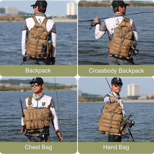 Load image into Gallery viewer, Outdoor Tackle Bag - Large Water-Resistant Fishing Backpack
