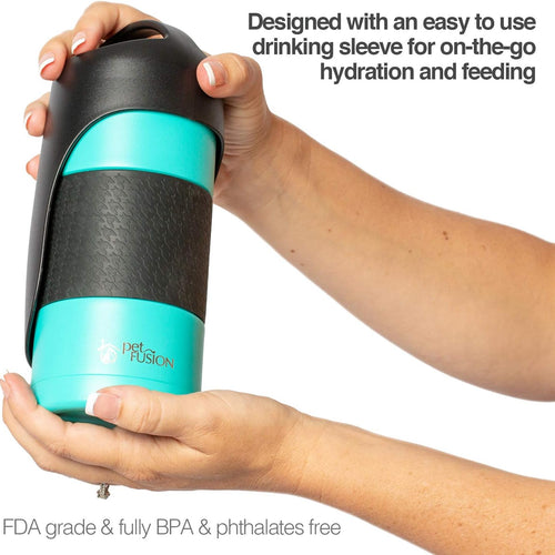 Load image into Gallery viewer, Portable Dog Water Bottle &amp; Dog Water Bottle Dispenser (New - Large 22Oz Water &amp; Food Dispenser) Insulated 2 Wall Stainless Steel - Optimal Cool Water Temp - Perfect Dog Travel Water Bottle
