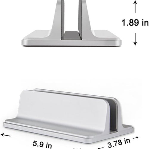 Load image into Gallery viewer, Vertical Laptop Stand, Laptops Cradle Holder, Laptop Standing Desk Dock with Adjustable Size, Laptop Computer Accessories Holder for Macbook Pro/Air Dell Hp Surface Ipad-Silver
