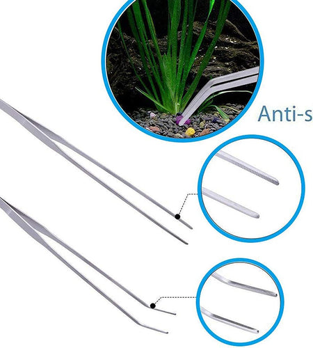Aquarium Aquascaping Tool, Long Tweezers Scissors Spatula, 4 in 1 Stainless Steel Aquatic Plants Set for Fish Starter Kits, Aquariums Tank and Terrarium