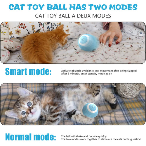 Load image into Gallery viewer, Cat Interactive Ball Electric Automatic Rolling Ball Smart Toys for Cats Smart Cat Toy Rotating Ball Cat Game Accessories
