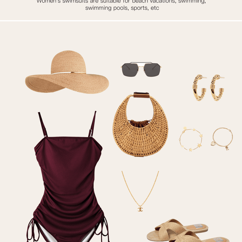 Load image into Gallery viewer, One Piece Swimsuit Tummy Control Drawstring Bathing Suit Ribbed Swim Suit Tie Side Ruched Square Neck Swimming Suits Swimwear Pink 2XL
