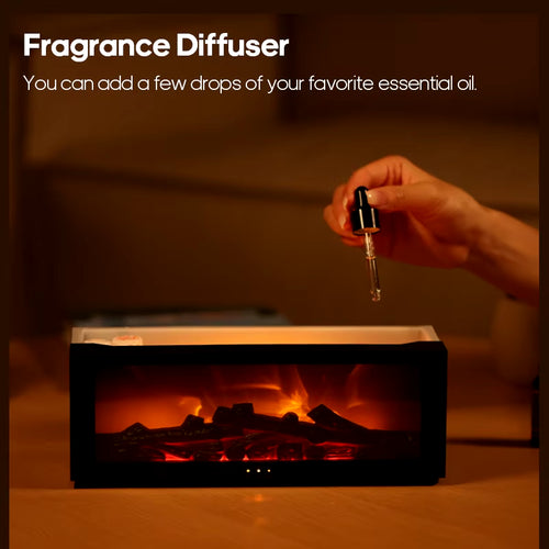 Load image into Gallery viewer, Fireplace Aroma Diffuser Creative Flame Humidifier Waterless Auto-Off Protection with Remote and Realistic Fireplace Night Light
