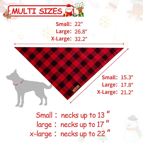 Load image into Gallery viewer, 2 Pack Dog Christmas Bandanas, Classic Buffalo Red Plaid Pet Bandana Scarf Triangle Bibs Kerchief Pet Costume Outfit Accessories for Small Medium Large and Extra Large Dogs Cats Pets (Small)

