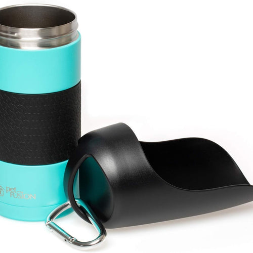 Load image into Gallery viewer, Portable Dog Water Bottle &amp; Dog Water Bottle Dispenser (New - Large 22Oz Water &amp; Food Dispenser) Insulated 2 Wall Stainless Steel - Optimal Cool Water Temp - Perfect Dog Travel Water Bottle
